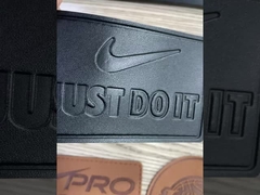 茶色の長方形 3D カスタムエンボス加工レザーラベル