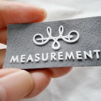 Microfiber Printed Raised Silicone Logo Patch For Clothing Brand Tags