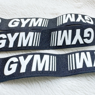 Wear-Resistant Elastic Band High-Stretch With Printed Silicone Logo Washedable