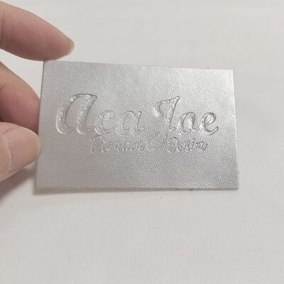 Fashion Custom Vegan Faux Leather Embossed Clothing Purse Private Label Logo for Jeans Metal Leather Labels Patch
