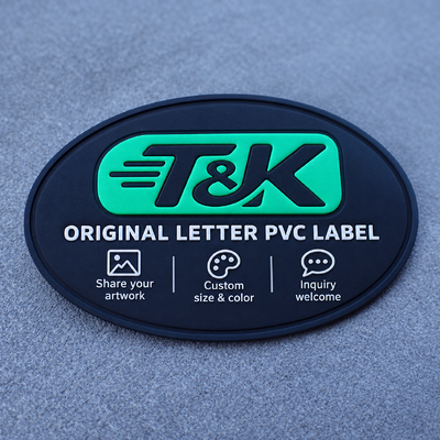 Eco-Friendly PVC Rubber Patch with Matte Finish and Stitching Channel Border for Rubber Clothing Labels