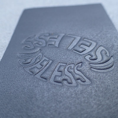 Handmade Sew On CMYK Color Embossed Leather Labels