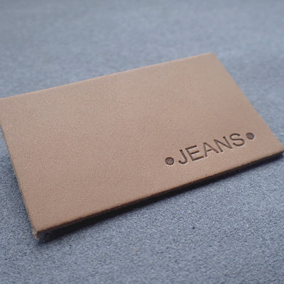 Hot Stamping Straight Cut Embossed Leather Patches For Jeans