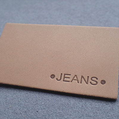 Hot Stamping Straight Cut Embossed Leather Patches For Jeans