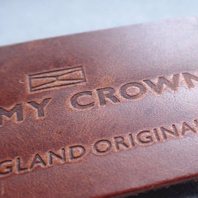 Sustainable One Side Fold OEKO Embossed Leather Patches
