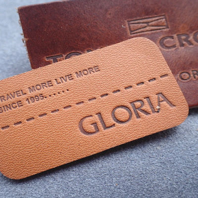 Sustainable One Side Fold OEKO Embossed Leather Patches