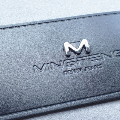 waterproof OEM End Fold Leather Embossed Labels