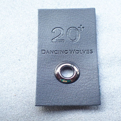 waterproof OEM End Fold Leather Embossed Labels