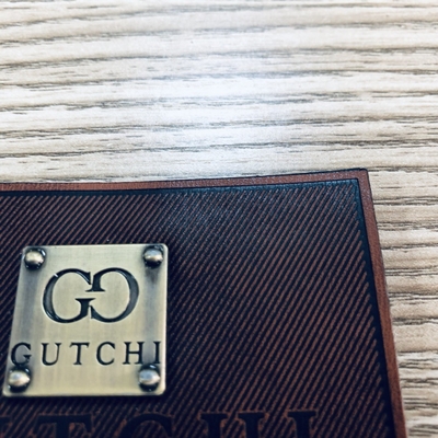 Eco Friendly custom leather patches Shiny Metal Logo For Cowboy Clothing