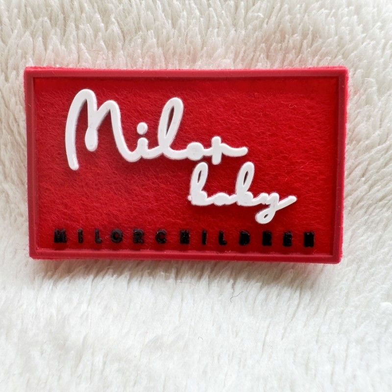 Nylon Flocked Silk-Screen Label (Black, Apparel Use)