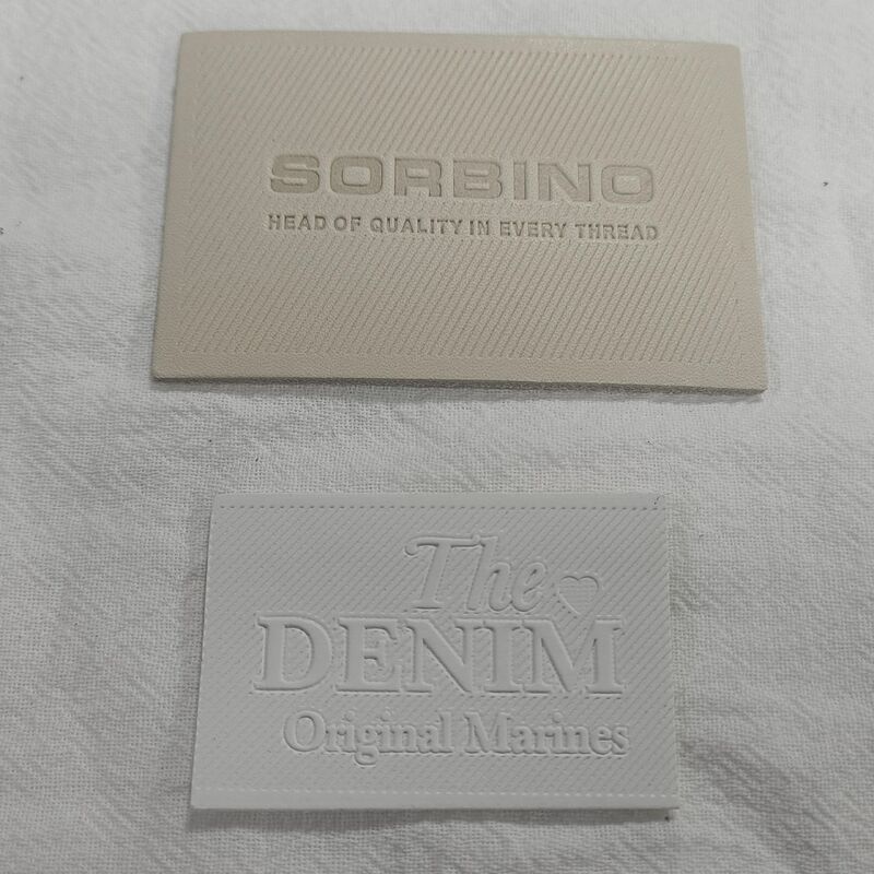 OEM High Quality  PU Leather Patches Custom Laser Embossing  Leather Sew on Jeans Jacket Printing Badge