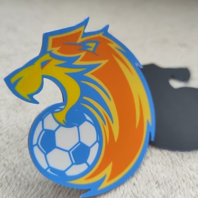 カスタムアイアン 3D サッカーのロゴ タタミ Tatami 裏付けロゴ 彫刻された衣類ラベル
