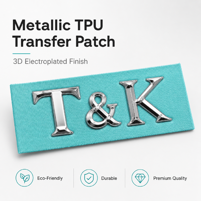 カスタム TPU 熱伝送ラベル 3D 伝送パッチ 防水金属バッジ 衣料袋 靴 耐久性 履きやすさ